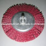 Red Colour Nylon Abrasive Shaft Wheel Brush (YY-047)