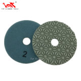 Diameter 4 Inch 3 Steps Diamond Flexible Polishing Pads for Stone Granite Marble