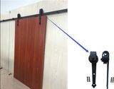 Black Hardware Sliding Barn Door Accessories, Wooden Interior Door with Flat Track