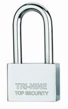 Square Blade Iron Padlock Chrome Plated Long Shackle (650L)