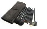 Natural Hair Matt Black Makeup Tool Kit Cosmetic Brush Set