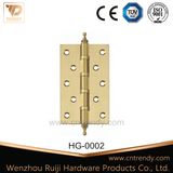 Brass Flat Cabinet and Window Hinge with Crown Head (HG-0002)