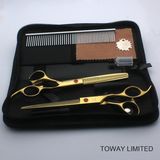 Professional Pet Grooming Hair Clipper Golden Dog Scissors