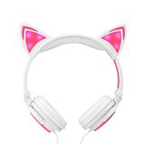 3.5mm Wired Cat Ear LED Light Over Ear Foldable Headphones