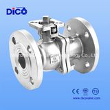 Pn16 High Platform 2 Pieces Flange Ball Valve