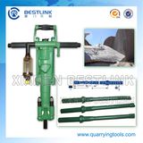 Using Air Compressor Jack Hammer for Quarrying Granite