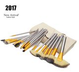 18PCS Professional Cosmetics Brush Set with Leather Bag