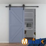 Interior Main Door Design Solid Wood Sliding Barn Flat Track Barn Door Hardware Fitting