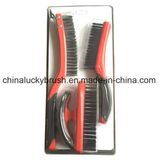 Double Colour Plastic Handle Steel Wire Set Brush (YY-513)