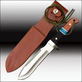 Bowie Knife Machete with Leather Sheath