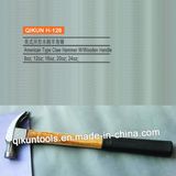 H-126 Construction Hardware Hand Tools American Type Claw Hammer with Plastic Coated Wooden Handle