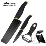 Zirconia Black Ceramic Kitchen Knife Set with Knife Holder