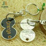 Home Decoration Zinc Alloy Black Baking Varnish Custom Emboss Trolley Token Keychain