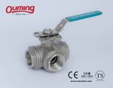 Stainless Steel 3 Way Ball Valve with ISO5211 Pad (Q11F)