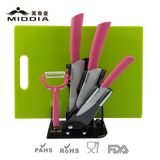 6PCS Kitchen Knives Set with Peeler/Chopping Board/Block