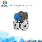 Pneumatic Flange Three Way Ball Valve