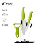 4PCS Ceramic Serrated Slicer Knife Set with Holder