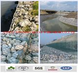 Anping 60X80mm, 3mx1mx1m Galvanized Wire Gabion Box/ Stone Basket Gabion