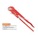 G-15 Construction Hardware Hand Tools 45 Degree Bent Swedish Type Pipe Wrench