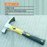 H-162 Construction Hardware Hand Tools Mirror Polished Claw Hammer with Fiberglass Handle