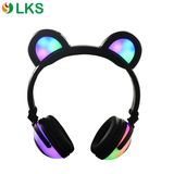 New Product China Factory Produced Cute Panda Stereo LED Headphones