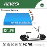 60V 12ah Citycoco Lithium Battery for 2 Wheel Electric Bike/Scooter/Motorcycle