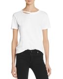 Newest Arrival Girls Harlow White Distressed Plain Tee Wholesale