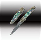 Damascus Pocket Knife Collect Knife Shells Handle Lock Back