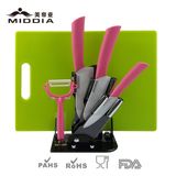 Ceramic Kitchen Knives+Peeler+Chopping Board+Holder Set