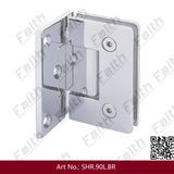 Frameless Shower Glass Door Hinge with Offset Mounting Plate (SHR. 90L. BR)