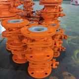 Cast Steel Body Lining ETFE Ball Valve;