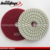 400# Diamond Magic Tape Back Spiral Polishing Pads for Stone