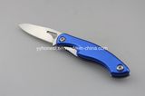 Swiss Quality Aluminium Flat Handle Folding Camping Knife with Lock