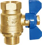 Hex Female/Male Thread Brass Butterfly Ball Valve