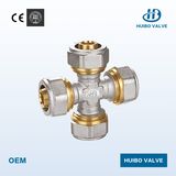 Cross Type Brass Fitting Surface Galvanzied