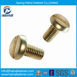 Pan Head Yellow Zinc Plated DIN85 Slotted Machine Screws