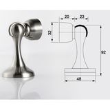 Magnetic Door Stop Door Accessory Hardware in Satin Stainless Steel