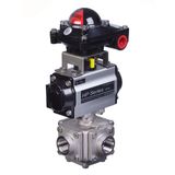 Double Acting Pneumatic Actuator 3-Way Ball Valve