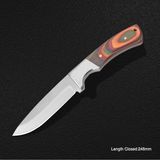 Fixed-Blade Knife with Wooden Handle (#31042)