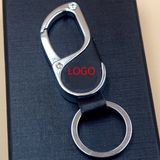 Kc_M_828 Zinc Alloy Custom Logo Metal Souvenir Leather Keychain