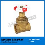 200wog Brass Gate Valve with Red and White Handlewheel (BW-G03)