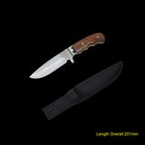 Fixed Blade Knife with Wooden Handle (#3766)