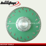 Protective Teeth Turbo Diamond Blade with Flange for Granite Cutting