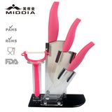 Enviroment Friendly Ceramic Knife Kitchen Set with Peeler/Holder