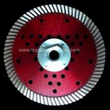 Turbo Fine Diamond Saw Blade with Flange and Cooling Holes for Cutting Hard Granite