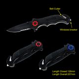 Survival Knife with Winder Breaker & Belt Cutter (#3528)