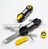 OEM Stainless Steel Multifunctional Outdoor Flashlight Compass Camping Pocket Knife