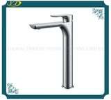 Indoor Water Saving Zinc Handle Tall Single Hole Washbasin Mixer