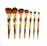 7 Gourd Shape Brown Concealer Cosmetic Brush Set