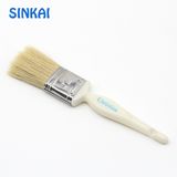 White Plastic Handle Natural Bristle Flat Paint Brush